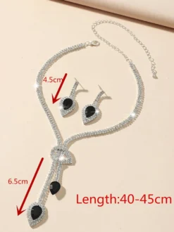 Ensemble de bijoux de mariage pour la mariée magnifique zircone cubique percé en métal
