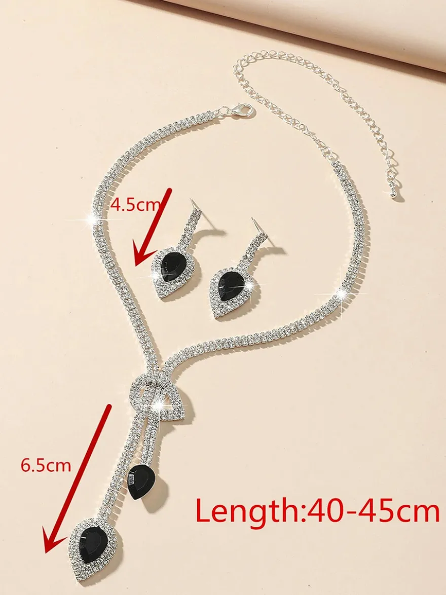Ensemble de bijoux de mariage pour la mariée magnifique zircone cubique percé en métal