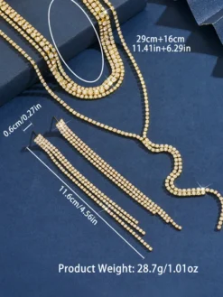 Ensemble de bijoux de mariage tendance en métal attrayant avec perles d'imitation.