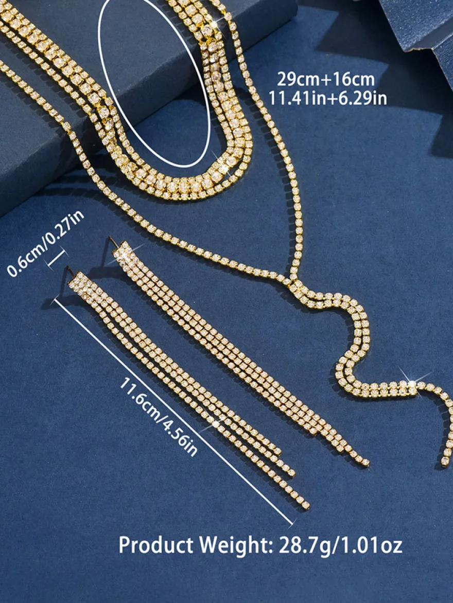 Ensemble de bijoux de mariage tendance en métal attrayant avec perles d'imitation.