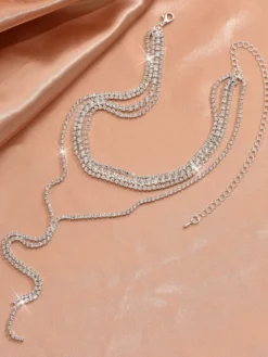 Ensemble de bijoux de mariage tendance en métal attrayant avec perles d'imitation.