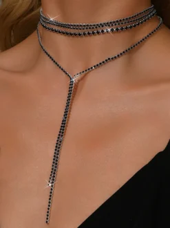 Ensemble de bijoux de mariage tendance en métal attrayant avec perles d'imitation.