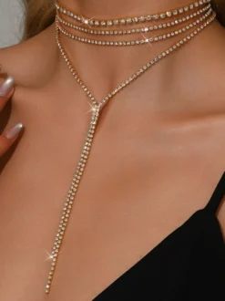 Ensemble de bijoux de mariage tendance en métal attrayant avec perles d'imitation.