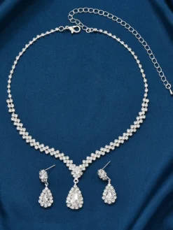 Ensemble de bijoux de mariage à la mode en métal Chic zircone cubique