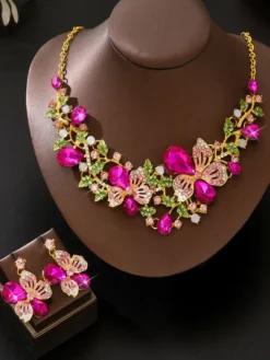 Ensemble de bijoux de mariage pour la mariée en métal chic