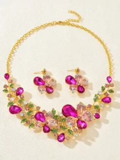 Ensemble de bijoux de mariage pour la mariée en métal chic