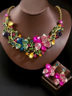 Ensemble de bijoux de mariage pour la mariée en métal chic