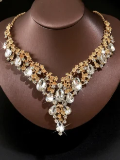 Ensemble de bijoux de mariage pour la mariée en métal magnifique