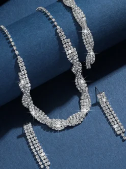 Ensemble de bijoux de mariage pour la mariée magnifique ensemble de bijoux en métal zircone cubique