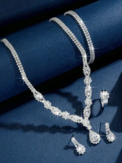 Ensemble de bijoux de mariage à la mode diamant en métal Chic