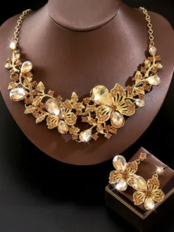 Ensemble de bijoux de mariage pour la mariée en métal chic