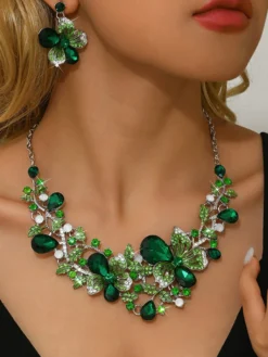 Ensemble de bijoux de mariage pour la mariée en métal chic