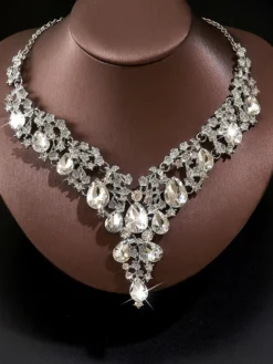 Ensemble de bijoux de mariage pour la mariée en métal magnifique