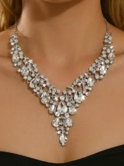 Ensemble de bijoux de mariage pour la mariée en métal magnifique