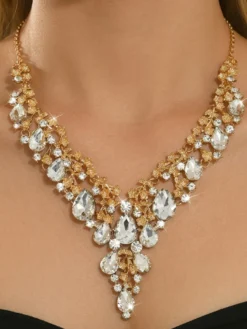 Ensemble de bijoux de mariage pour la mariée en métal magnifique