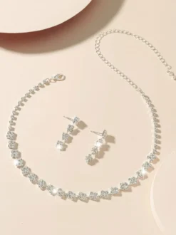Ensemble de bijoux de mariage collier et boucle d'oreille Cadeau de Saint Valentin