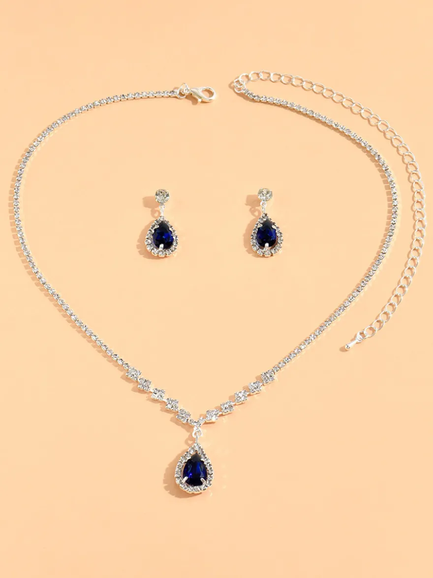 Ensemble de bijoux pour mariée avec superbe diamant en métal