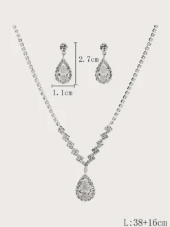 Ensemble de bijoux pour mariée avec superbe diamant en métal