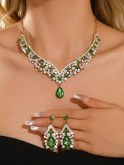 Ensemble de bijoux pour mariée charmant métal