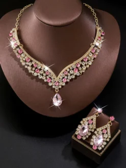 Ensemble de bijoux pour mariée charmant métal