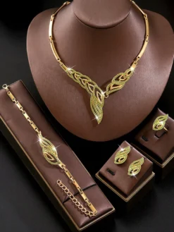 Ensemble de bijoux pour mariée charmant métal
