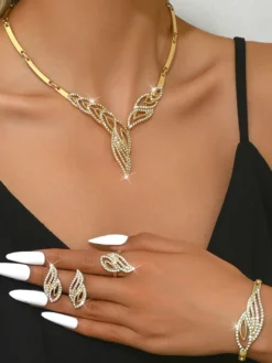 Ensemble de bijoux pour mariée charmant métal