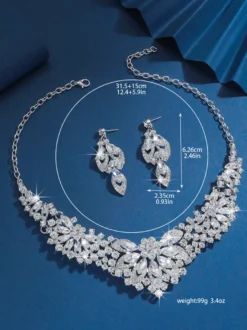 Ensemble de bijoux pour mariée perles d'imitation attrayantes bijoux en métal ajouré