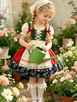 Ensemble de costume dirndl bavarois pour filles idéal pour l'Oktoberfest.
