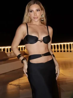 Ensemble de maillot de bain et cache-maillots noirs vêtements de sport à lacets sans manches