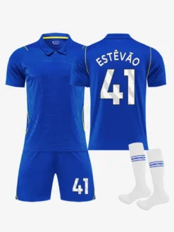 Ensemble de maillot de football domicile 3 pièces Palmer n°10 et Enzo n°8 pour adultes et enfants (26/27).