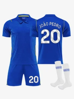 Ensemble de maillot de football domicile 3 pièces Palmer n°10 et Enzo n°8 pour adultes et enfants (26/27).