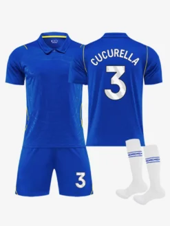 Ensemble de maillot de football domicile 3 pièces Palmer n°10 et Enzo n°8 pour adultes et enfants (26/27).
