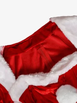 Ensemble De Noël Femmes Robe Rouge Gants Chapeau Costumes Noël Déguisement