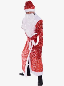 Ensemble De Noël Manteau À Barbe Rouge Chapeau Costumes De Vacances De Noël