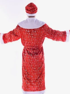 Ensemble De Noël Manteau À Barbe Rouge Chapeau Costumes De Vacances De Noël