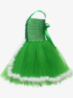 Ensemble de Noël pour fille Robe rouge Cape Chapeau Polyester Costumes de vacances de Noël