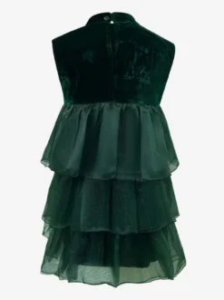 Ensemble de Noël Robe Vert Foncé Accessoire Chapeau Costumes de Vacances de Noël