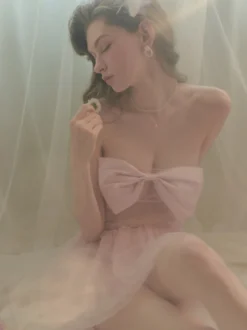 Ensemble de pyjama dos nu rose poudré 2 pièces