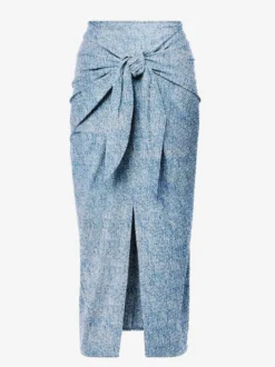 Ensemble maillot de bain et paréo bleu sexy à lacets dos nu et bretelles idéal pour l'été