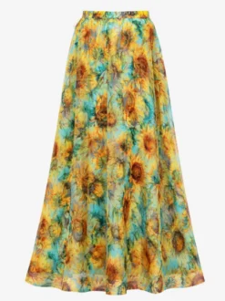 Ensemble maillot de bain jaune sexy à imprimé floral asymétrique et décolleté asymétrique