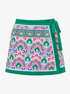 Ensemble maillot de bain vert sexy à lacets dos nu imprimé col en V sans manches