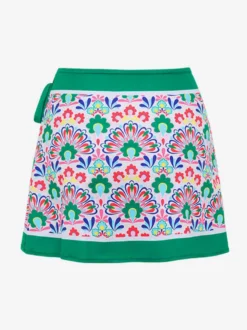 Ensemble maillot de bain vert sexy à lacets dos nu imprimé col en V sans manches