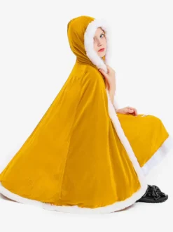 Ensemble Noël Rouge Cape Top Polyester Enfant Déguisement Noël