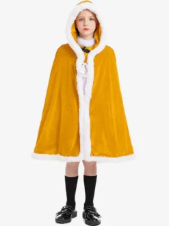 Ensemble Noël Rouge Cape Top Polyester Enfant Déguisement Noël