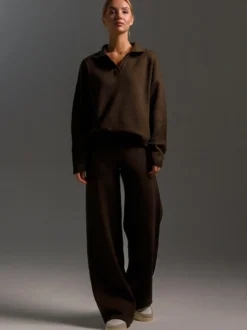 Ensemble Pantalon Manches Longues Noir Style En Route Décontracté