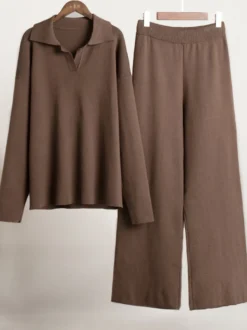 Ensemble Pantalon Manches Longues Noir Style En Route Décontracté