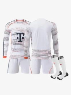 Ensemble 3 pièces blanc personnalisé à manches longues pour adultes et enfants (25/26)