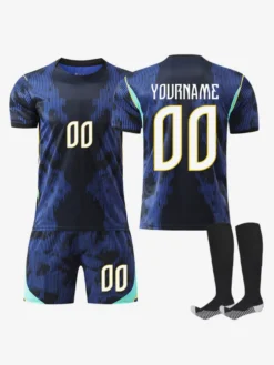Ensemble 3 pièces de vêtements de sport personnalisés à manches courtes maillot extérieur de l'équipe du Brésil 2026