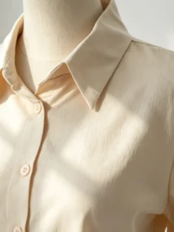 Ensemble 2 pièces en lin et coton pour femme - Chemise élégante à manches longues et ceinture et pantalon large - Style été 2026