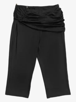 Ensemble 2 pièces : haut court dos nu à découpes torsadées et pantalon capri froncé